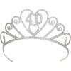 Glittered 40 Tiara Party Accessory (1 count) (1/Pkg)