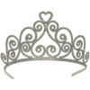Glittered Tiara (silver) Party Accessory  (1 count) (1/Pkg)