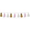 Pink Metallic & Tissue Tassel Garland(Pink)