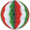 Red White And Green Tissue Ball Decoration