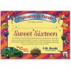 Sweet Sixteen Certificate