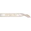 White and Gold”100 Years Loved” Satin Sash – 1pc