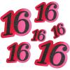 “16” Foil Cutouts Pack of 2(Glittered Foil “16” Cutouts)