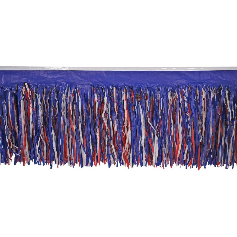 image6Ply Tissue Fringe Drape red white blue Party Accessory  1 countRedWhiteBlue