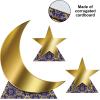 Beistle Ramadan Moon & Stars Stand-Ups, Set of 3-1 Large, 2 Small, Metallic Gold Corrugated Cardboard Decorations for Ramadan, Eid, Islamic Festivities, and Religious Celebrations