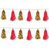 Beistle , 2 Piece Metallic and Tissue Tassel Garlands, 9.75″ x 8′ (Gold/Red)