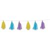 Pastel Yellow, Light Blue and Lavender Tissue Tassel Garland