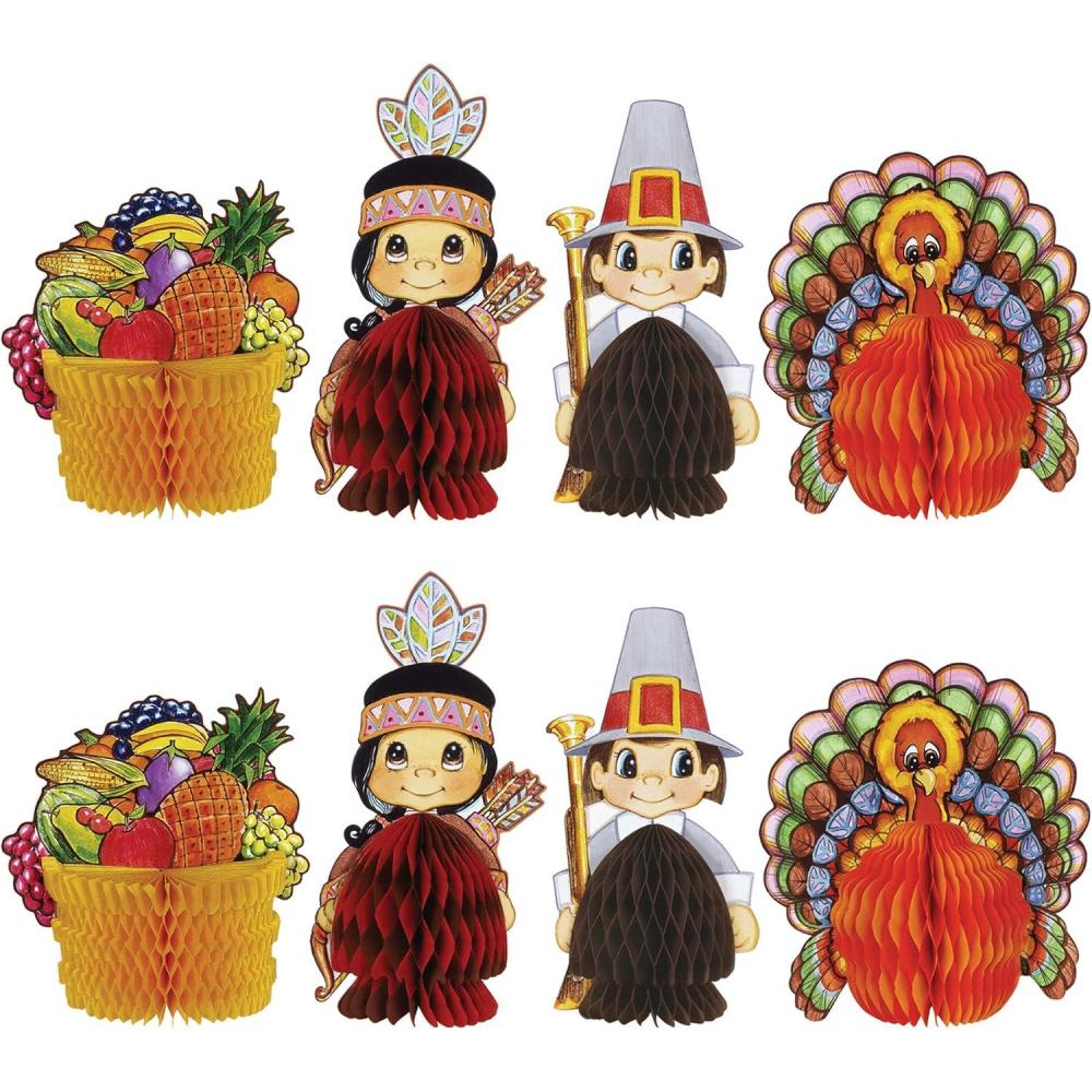 imageBeistle 8 Piece Mini Happy Thanksgiving Decorations Table Centerpieces For Fall Harvest Home Dcor