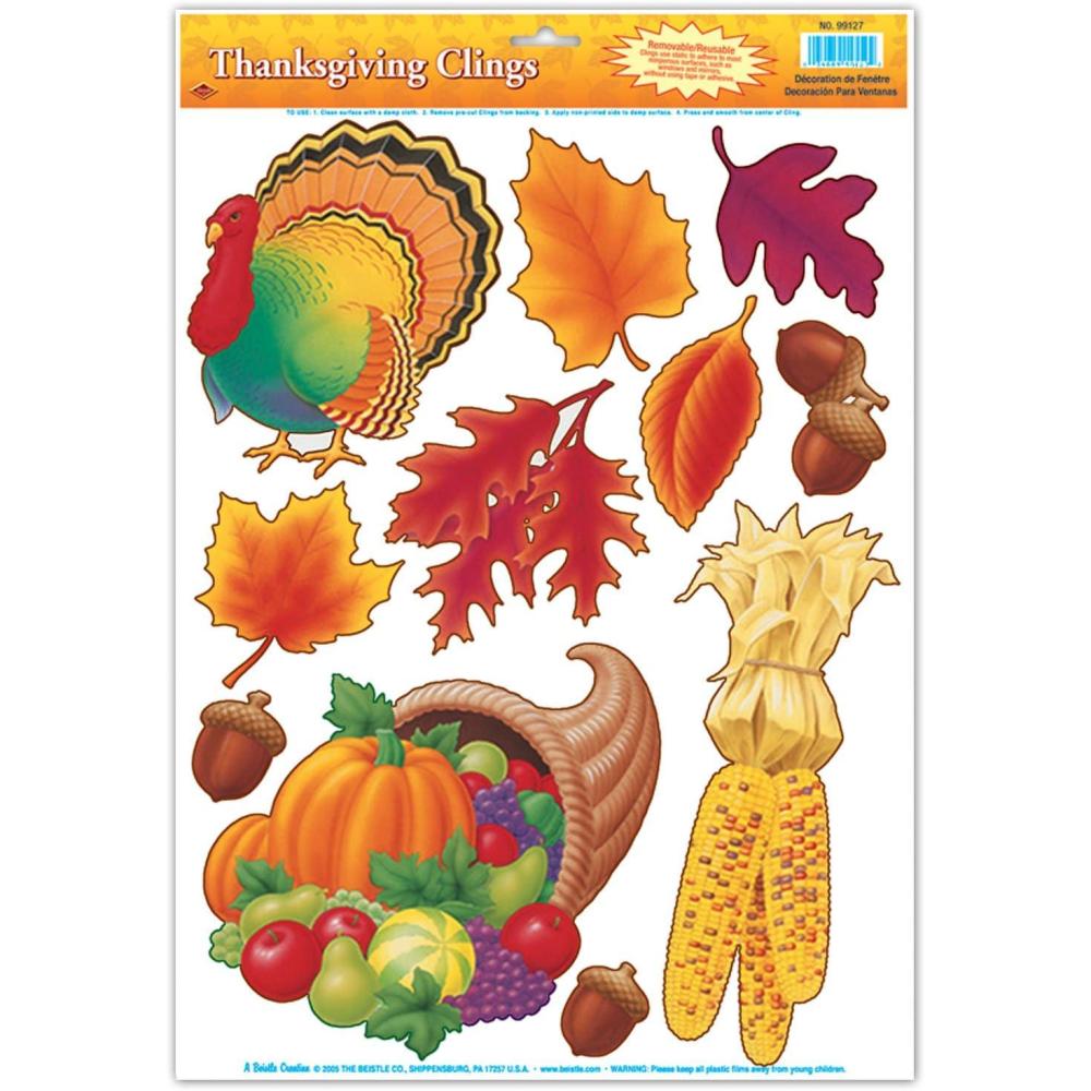 imageThanksgiving Clings Party Accessory 1 count 11ShNo Size