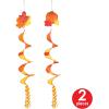 Beistle 2 Piece Nylon Fabric Autumn Wind Spinners Fall Thanksgiving Outdoor Hanging Decorations,Red/Orange/Yellow