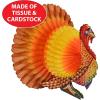 Beistle Tissue and Paper Turkey Centerpiece for Thanksgiving Decorations-Autumn Fall Harvest Home Décor, 12″, Brown/Red/Orange/Yellow