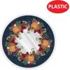 Beistle13 Round Plastic Autumn Fall Placemats for Dining Room, Harvest Theme Thanksgiving Dinnerware Party Decorations Supplies, Made in USA Since 1900, Navy/Purple/Red/Orange/Green, 4 Piece(13″ (Pack of 2))