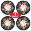 Beistle13 Round Plastic Autumn Fall Placemats for Dining Room, Harvest Theme Thanksgiving Dinnerware Party Decorations Supplies, Made in USA Since 1900, Navy/Purple/Red/Orange/Green, 4 Piece(13″ (Pack of 2))
