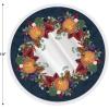 Beistle13 Round Plastic Autumn Fall Placemats for Dining Room, Harvest Theme Thanksgiving Dinnerware Party Decorations Supplies, Made in USA Since 1900, Navy/Purple/Red/Orange/Green, 4 Piece(13″)