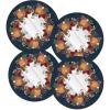 Beistle13 Round Plastic Autumn Fall Placemats for Dining Room, Harvest Theme Thanksgiving Dinnerware Party Decorations Supplies, Made in USA Since 1900, Navy/Purple/Red/Orange/Green, 4 Piece(13″)
