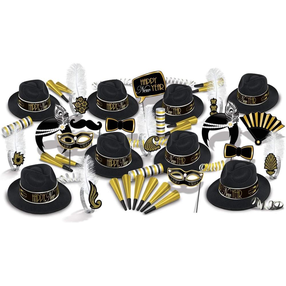 imageBeistle New Years Hats One Size BlackGoldWhite