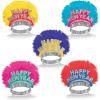 Beistle 50-Person Happy New Year Bird of Paradise Sparkly Tiaras, Multicolor Feathered Headdresses for New Year’s Eve Celebrations, NYE Party Accessories(Assorted)