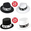 Beistle New Year’s Eve Party Pack for 100 People, Black, White & Silver 1920s NYE Top Hats, Tiaras, Necklaces, & Horns, New Years Decor & Celebration Props