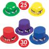Beistle New Year’s Eve Party Pack for 100 People, Red, Blue, Green, & Yellow NYE Hats, Tiaras, Necklaces, & Horns, New Years Decor & Accessories
