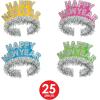 Beistle Totally 80’s NYE Asst For 100- New Year’s Party Supplies and Favors- Hats, Tiaras, Horns, Necklaces- Made in USA