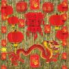 Beistle 2 Piece 6′ 6″ Asian Theme Year of The Dragon Stringers for Chinese New Year Party Decorations