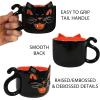 Beistle Vintage Halloween Ceramic Black Cat Mug – Retro Style Holiday Coffee Cup, Orange Drinkware with Classic Cat Face Design, Seasonal Gift Party Tableware, Dishwasher and Microwave Safe, 12 Oz