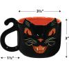 Beistle Vintage Halloween Ceramic Black Cat Mug – Retro Style Holiday Coffee Cup, Orange Drinkware with Classic Cat Face Design, Seasonal Gift Party Tableware, Dishwasher and Microwave Safe, 12 Oz