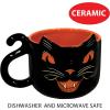 Beistle Vintage Halloween Ceramic Black Cat Mug – Retro Style Holiday Coffee Cup, Orange Drinkware with Classic Cat Face Design, Seasonal Gift Party Tableware, Dishwasher and Microwave Safe, 12 Oz