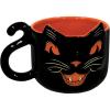 Beistle Vintage Halloween Ceramic Black Cat Mug – Retro Style Holiday Coffee Cup, Orange Drinkware with Classic Cat Face Design, Seasonal Gift Party Tableware, Dishwasher and Microwave Safe, 12 Oz