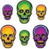 Vintage Halloween Nite-Glo Skull Cutouts Pack of 2
