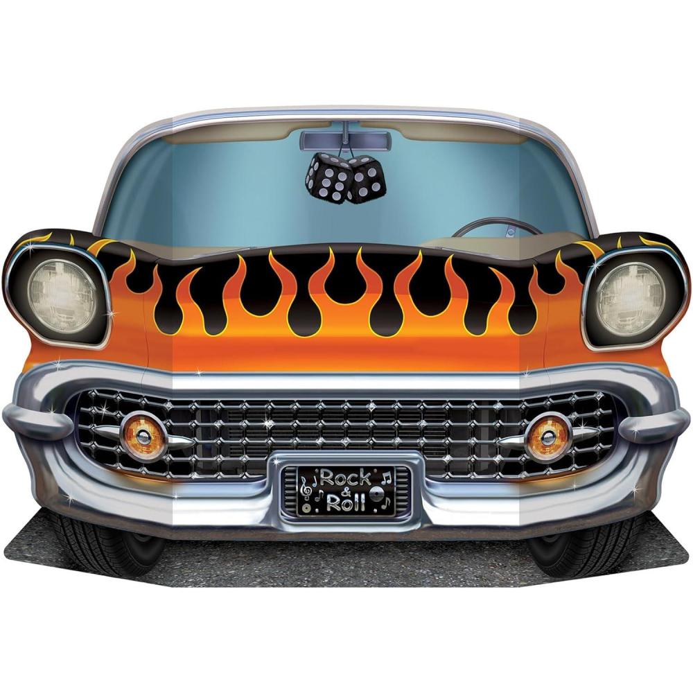 imageBeistle 1950s Hot Rod Photo Prop For 50s Theme Party Decorations Made In USA Since 1900