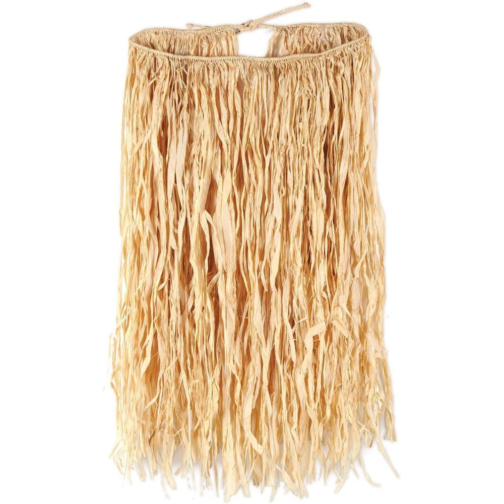 imageBeistle Adult Size Natural Color Raffia Hula Skirt for Hawaiian Tropical Luau Birthday Parties Beach Weddings