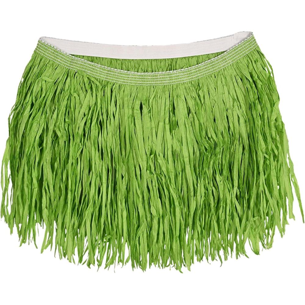 imageBeistle Adult Size Short Green Paper Grass Hula Skirt Luau Costume Accessory One