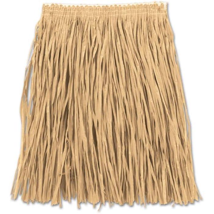 imageBeistle Natural Colored Raffia Paper Adult Size Mini Skirt Luau Party Supplies Hula Girl Halloween Costume Accessory