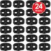 Beistle 24 Piece Black Metallic Plastic Half Masks For Mardi Gras Party Supplies and Favors
