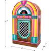 Beistle 3D Corrugated Cardboard Jukebox Photo Prop, 50s Themed Party Decorations, Rock’n Roll Party Decor, Vintage Diner Photo Booth Accessories, 3’8.5″ x 27″