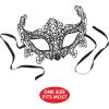 Beistle 3-Pack Lace Mask, Black Halloween Costume Accessory for Masquerade with Ribbon Ties, Phantom Face Covering for Parties & Mardi Gras, One Size