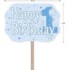Blue 1st Birthday Yard Sign Pack of 3