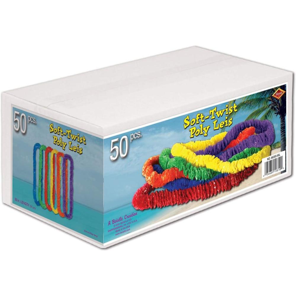 imageBeistle SoftTwist Poly Leis 15 Inches by 36 Inches 50 Leis In Box