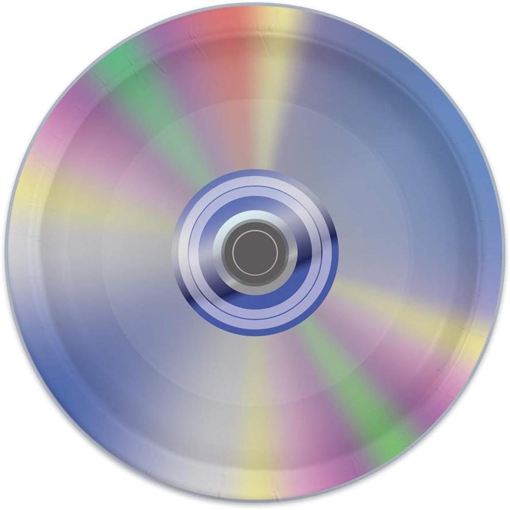 imageBeistle 90s Retro CD Round Plates  9quot  8 Pcs