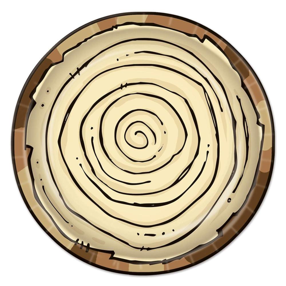 imageBeistle Brown Tree Log Round Plates 9quot  8 Pcs