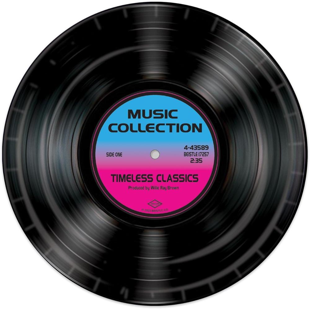 imageBeistle Pack of 16 Paper 1950s Theme Record Plates 9 Retro Vinyl Music Party Supplies 50s Tableware