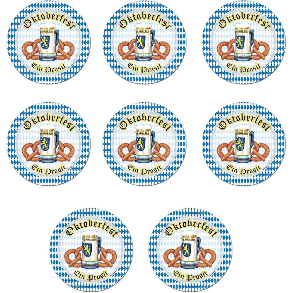 imageBlue ampamp White Plates 8PkgOktoberfest Plates  8 Pack