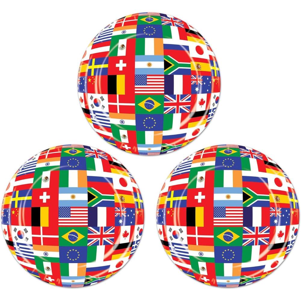 imageInternational Flags 7inch Dessert Party Plates  8Count  3Pack