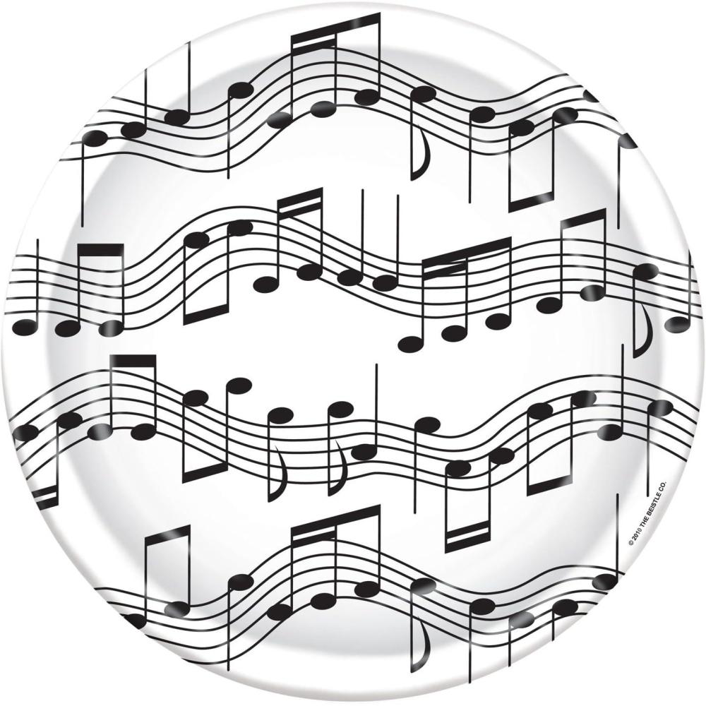 imageMusical Note Plates 8PkgMusical Notes Plates  8 Pack