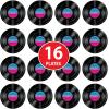 Beistle Pack of 16 Paper 1950s Theme Record Plates, 9” Retro Vinyl Music Party Supplies, 50’s Tableware