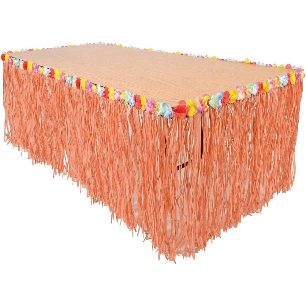 imageArtificial Grass Flowered Table Skirting green Party Accessory 1 count 1PkgNatural