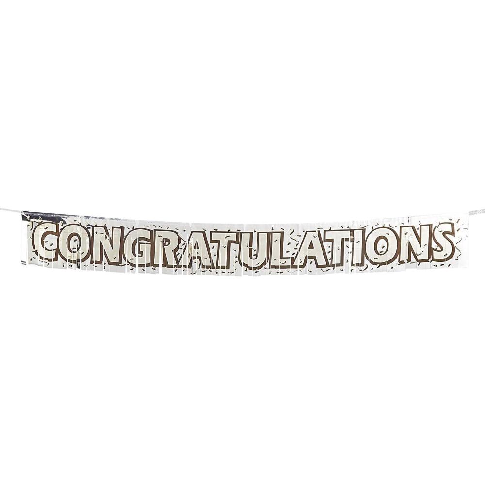 imageBeistle Metallic Congratulations Fringe Banner 8quot x 5