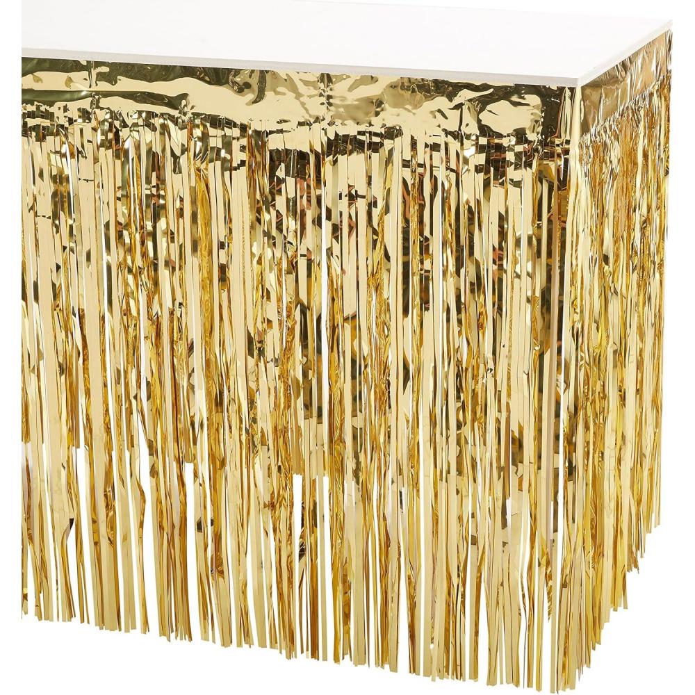 imageBeistle Metallic Table Skirt 2Ply Party Accessory Anniversary Decorations 30quot x 14 SilverGold