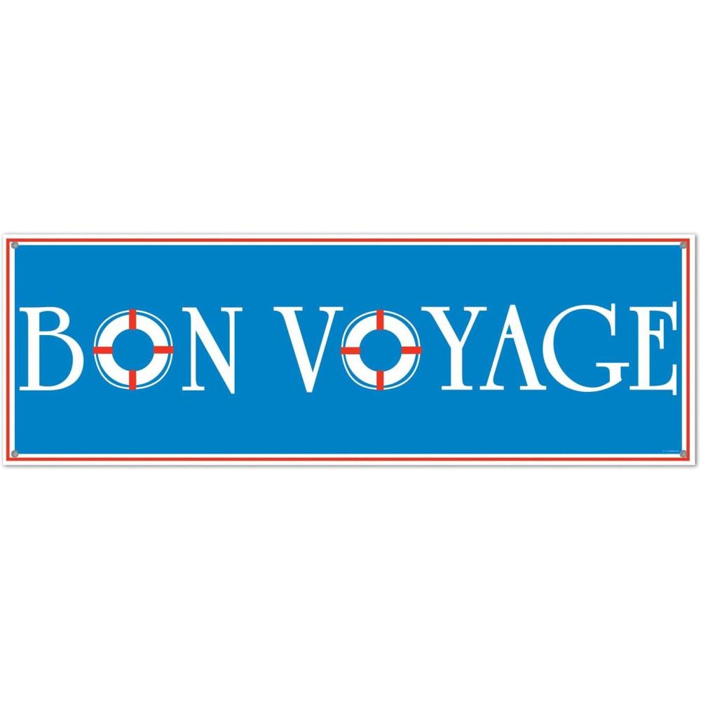 imageBon Voyage Sign Banner Party Accessory 1 count 1PkgBon Voyage Sign Banner  1 Pack